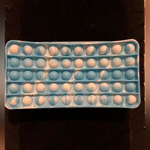 Silicone Fidget Pencil Case Push Pop Bubble Sensory Relief Blue Pop It Fidget